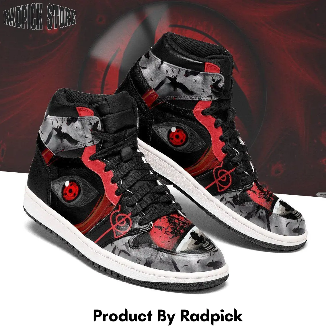 Itachi sharingan eyes air jordan high top sneakers anime tt04  rp0251991